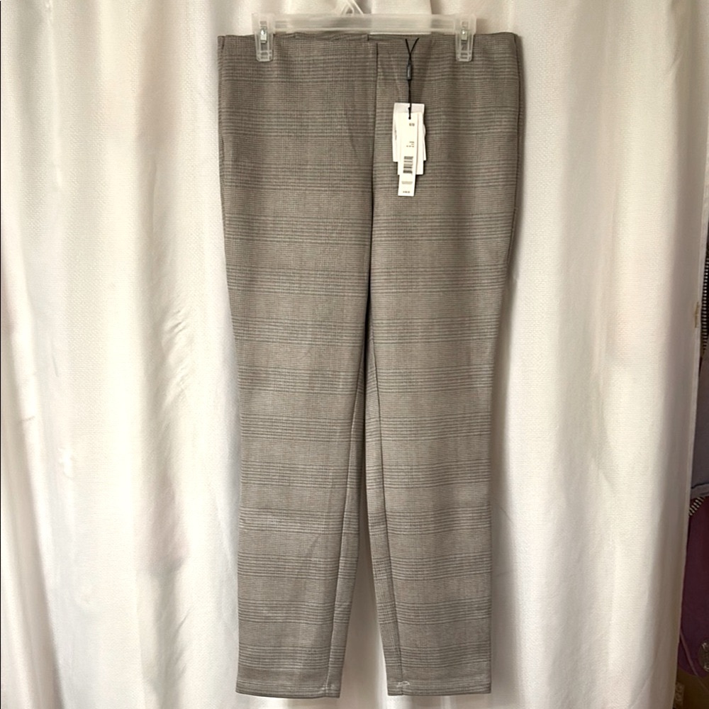 NWT Faux Leather Gray Plaid Pants